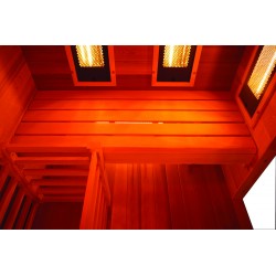 Sauna HOLLs Hybride Combi 4 places pack complet avec poêle Harvia 4.5kW pierres et accessoires
