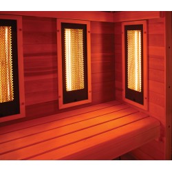 Sauna HOLLs Hybride Combi 4 places pack complet avec poêle Harvia 4.5kW pierres et accessoires