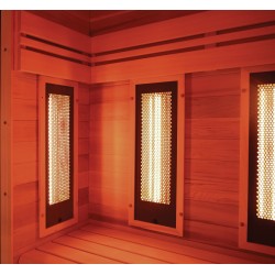 Sauna HOLLs Hybride Combi 4 places pack complet avec poêle Harvia 4.5kW pierres et accessoires
