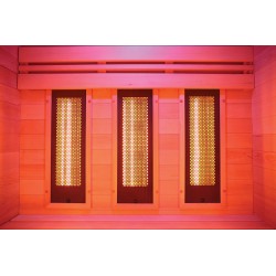 Sauna HOLLs Hybride Combi 4 places pack complet avec poêle Harvia 4.5kW pierres et accessoires
