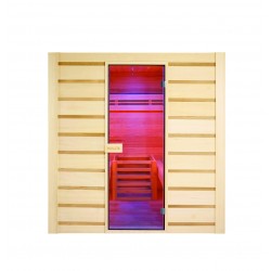 Sauna HOLLs Hybride Combi 4 places pack complet avec poêle Harvia 4.5kW pierres et accessoires