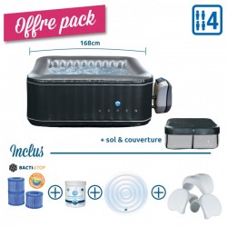 Pack Spa Aspen - 4 Places + Filtre Antibactérien + Oxygène actif + Couvercle gonflable + 2x appuie-tête & porte gobelets
