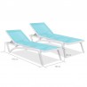 PACK MYKONOS Lot de 2 transats Blanc / Turquoise