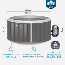 Pack Spa gonflable Izy Netspa 3 places + couverture + oxygène actif