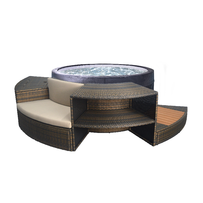 Pack spa semi rigide rond VITA + mobilier - NetSpa - 4 places - Ø 156 x H 70 cm