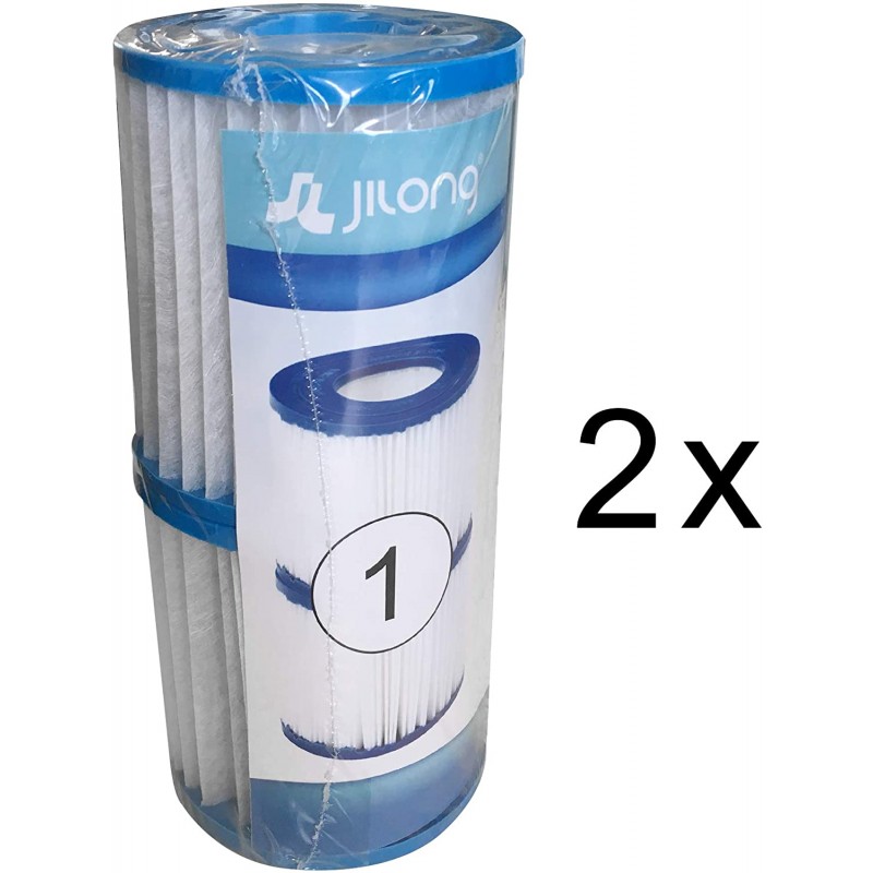Lot de 2 cartouches de filtration pour piscine Jilong - Φ106mm x H136mm