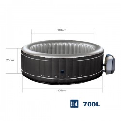 Spa gonflable rond NetSpa MONTANA - 4 places - diamètre 175 x hauteur 70 cm