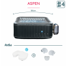 Pack rêve -  Spa gonflable Aspen Netspa 4 places + 2 coussins d'assise Ergo + appuie-têtes & porte-gobelet