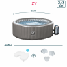 Pack rêve -  Spa gonflable Izy Netspa 3 places + 2 coussins d'assise Ergo + appuie-têtes & porte-gobelet