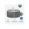 Pack rêve -  Spa gonflable Izy Netspa 3 places + 2 coussins d'assise Ergo + appuie-têtes & porte-gobelet