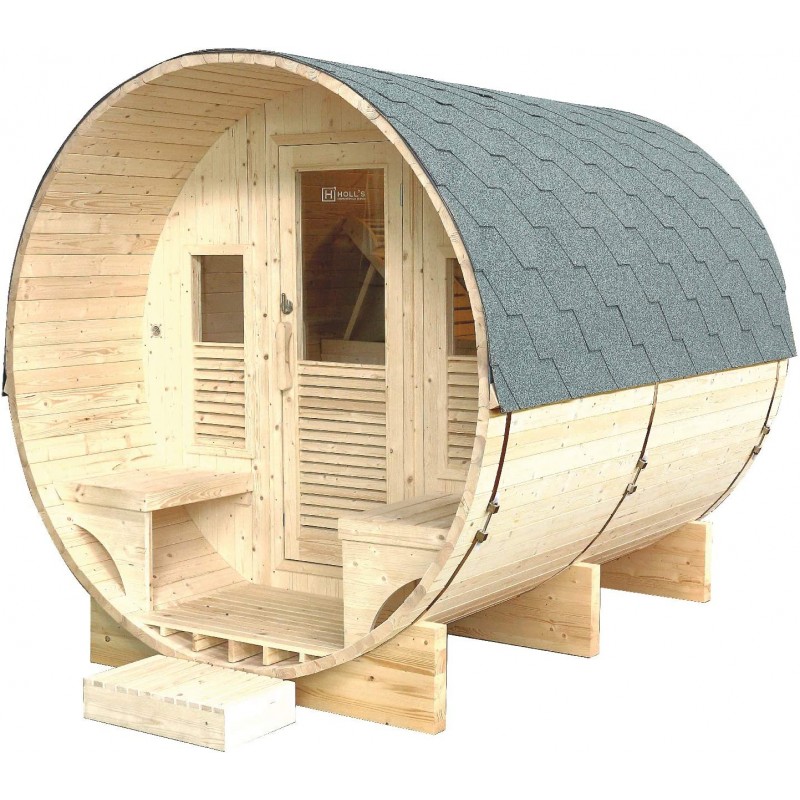 Holl's - Sauna Gaïa Luna - Cabine Sauna à Vapeur d'Extérieur avec 6 Places en Épicéa
