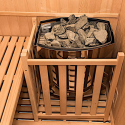 Sauna Vapeur Zen Angulaire - Poêle et Pierre Inclus - Puissance 3,5 KW - 3 Places - FRANCESAUNA