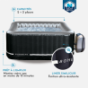 SPA gonflable carré NETSPA Bohemian - 2+2 places - Triple fonction - 158x158x70 cm - 100 buses d'air