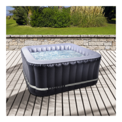SPA gonflable carré NETSPA Bohemian - 2+2 places - Triple fonction - 158x158x70 cm - 100 buses d'air