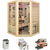 Holl's Sauna Venus 3/4 Places - Hybride Vapeur & Infrarouge Dual Healthy - Pack avec Accessoires