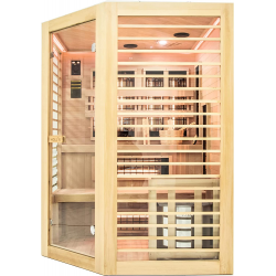 Holl's Sauna Venus 3/4 Places - Hybride Vapeur & Infrarouge Dual Healthy - Pack avec Accessoires