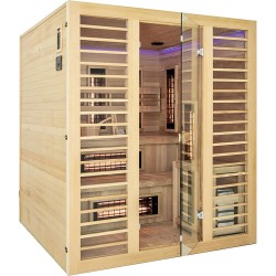 Holl's Sauna Venus 4/6 Places - Hybride Vapeur & Infrarouge Dual Healthy  - Pack avec Accessoires