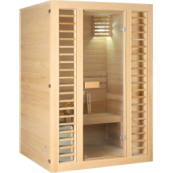 Sauna Neptune 2 places Holl's - Pack accessoires Premium pour sauna traditionnel Seau & Louche + Hygro/Thermomètre