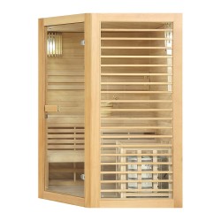 Sauna Neptune 3/4 places Holl's - Pack accessoires Premium pour sauna traditionnel Seau & Louche + Hygro/Thermomètre