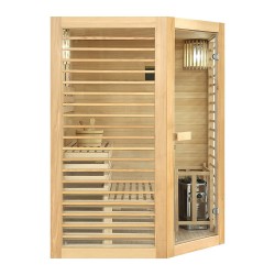 Sauna Neptune 3/4 places Holl's - Pack accessoires Premium pour sauna traditionnel Seau & Louche + Hygro/Thermomètre
