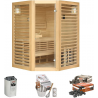 Sauna Neptune 3/4 places Holl's - Pack accessoires Premium pour sauna traditionnel Seau & Louche + Hygro/Thermomètre
