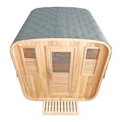 HOLL S - Sauna Extérieur en Bois Traditionnel Gaïa Nova - Cabine en Cèdre Rouge - Technologie Vapeur - 3 à 6 Places