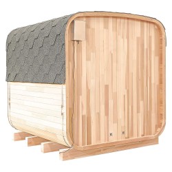 HOLL S - Sauna Extérieur en Bois Traditionnel Gaïa Nova - Cabine en Cèdre Rouge - Technologie Vapeur - 3 à 6 Places