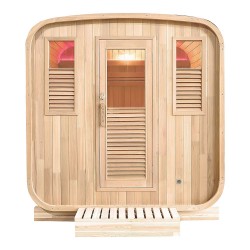HOLL S - Sauna Extérieur en Bois Traditionnel Gaïa Nova - Cabine en Cèdre Rouge - Technologie Vapeur - 3 à 6 Places