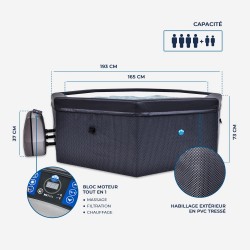 NETSPA | Spa portable octogonal semi rigide OCTOPUS - 4/6 places