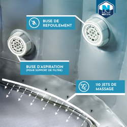 Pack - Spa gonflable Bohemian Netspa 4 places + couverture + oxygène actif