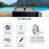 SPA gonflable carré NETSPA Bohemian - 2+2 places - Triple fonction - 158x158x70 cm - 100 buses d'air