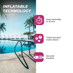Pack Spa gonflable Izy Netspa 3 places + couverture + oxygène actif
