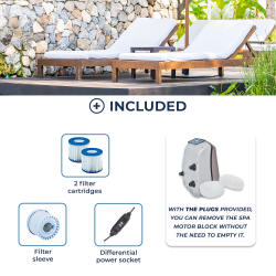 Pack Spa gonflable Izy Netspa 3 places + couverture + oxygène actif