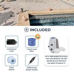 Spa Caïman - 4 personnes - L 168 cm x l 168 cm x H 70 cm - Similicuir effet croco