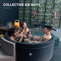 NETSPA ICE - Ice Bath 4 places 3kW - Bain Froid Semi-rigide - Fonction Spa chaud et bulles de 3° à 42°C