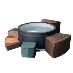 NETSPA ICE - Ice Bath 4 places 3kW - Bain Froid Semi-rigide - Fonction Spa chaud et bulles de 3° à 42°C