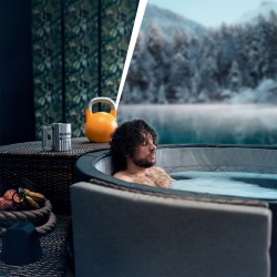 NETSPA ICE - Ice Bath 4 places 3kW - Bain Froid Semi-rigide - Fonction Spa chaud et bulles de 3° à 42°C