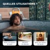 NETSPA ICE - Ice Bath 4 places 3kW - Bain Froid Semi-rigide - Fonction Spa chaud et bulles de 3° à 42°C