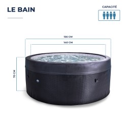 NETSPA ICE - Ice Bath 4 places 3kW - Bain Froid Semi-rigide - Fonction Spa chaud et bulles de 3° à 42°C