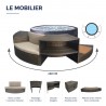 NETSPA ICE - Ice Bath 4 places 3kW - Bain Froid Semi-rigide - Fonction Spa chaud et bulles de 3° à 42°C