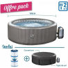 PACK Spa Gonflable NetSpa IZY - 2+1 Places + Lot de 3 cartouches + Bâche et couverture SPARO