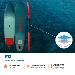 PACK SUP GONFLABLE WATTSUP F12'