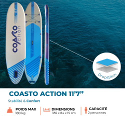 PACK SUP GONFLABLE COASTO ACTION 11'7''
